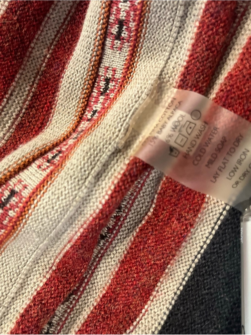 Peruvian Connection Luxury Artisanal Open Front Cardigan Sweater Duster Large - Picture 8 of 9